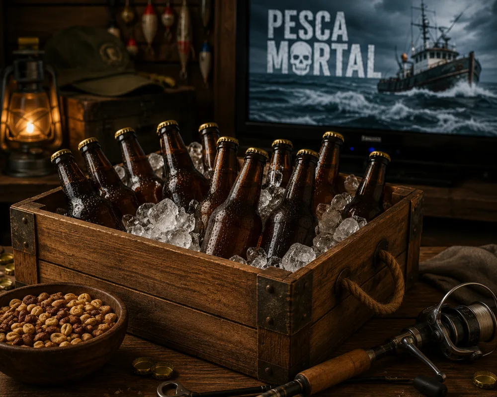Caixa de Cerveja para Assistir Pesca Mortal